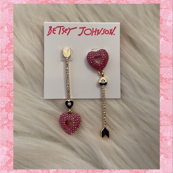 Betsey Johnson Jewelry - Betsey Johnson Heart Arrow Earrings - New on Card